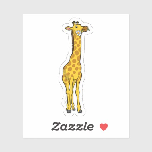 Giraffe met Daisy Sticker (Vel)
