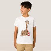 Giraffe met drankje t-shirt (Voorkant volledig)