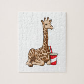 Giraffe met Drink Legpuzzel (Verticaal)