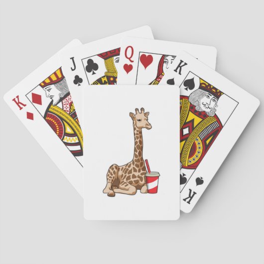 Giraffe met Drink Pokerkaarten (Achterkant)