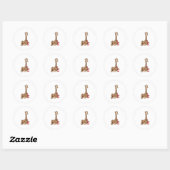 Giraffe met Drink Ronde Sticker (Vel)