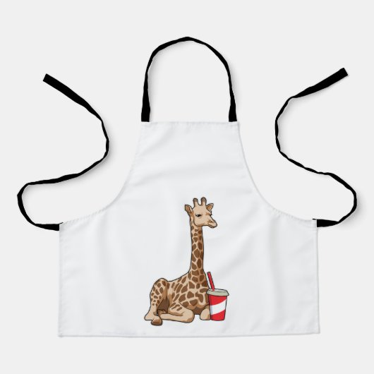 Giraffe met Drink Schort (Voorkant)