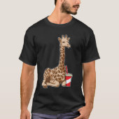 Giraffe met Drink T-shirt (Voorkant)