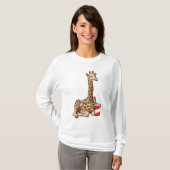 Giraffe met Drink T-shirt (Voorkant volledig)