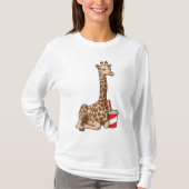 Giraffe met Drink T-shirt (Voorkant)
