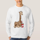 Giraffe met Drink T-shirt (Voorkant)