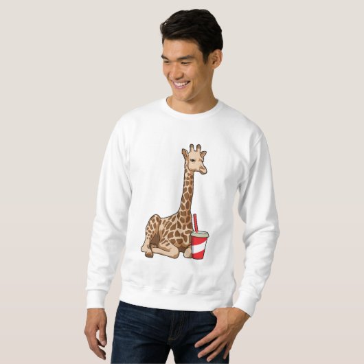 Giraffe met Drink Trui (Voorkant volledig)