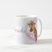 Giraffe met een bril en een rode bes. koffiemok (Voorkant rechts)