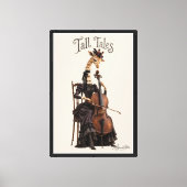 Giraffe met een cello canvas afdruk (Voorkant)