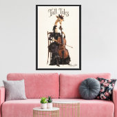 Giraffe met een cello canvas afdruk (Insitu (Woonkamer))