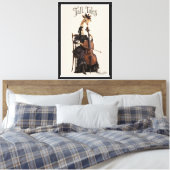 Giraffe met een cello canvas afdruk (Insitu (Slaapkamer))