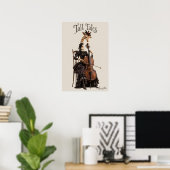 Giraffe met een Cello Poster (Thuiskantoor)