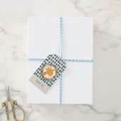 Giraffe met een Floral WreathDankuwel Cadeaulabel (Met Touw)