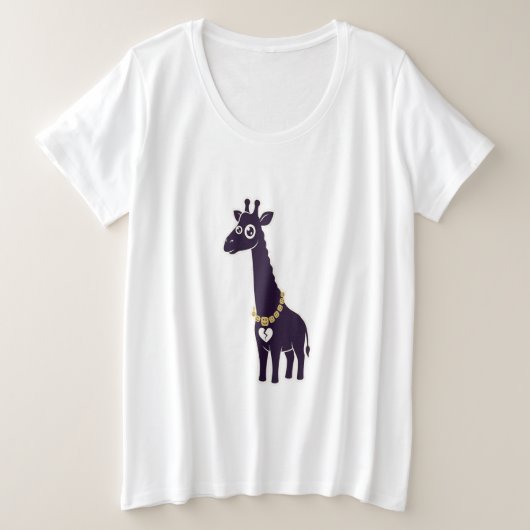 Giraffe met een Gebroken Hart Grote Maat T-shirt (Design voorkant)