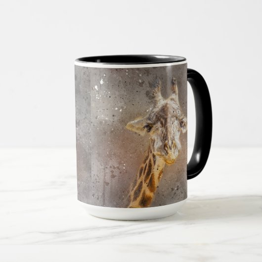 Giraffe met een Grin Wildlife Safari Animal Mok (Voorkant rechts)