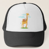 Giraffe met een kleine grappigheidstoets voor kind trucker pet (Voorkant)