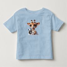 Giraffe met een panda
