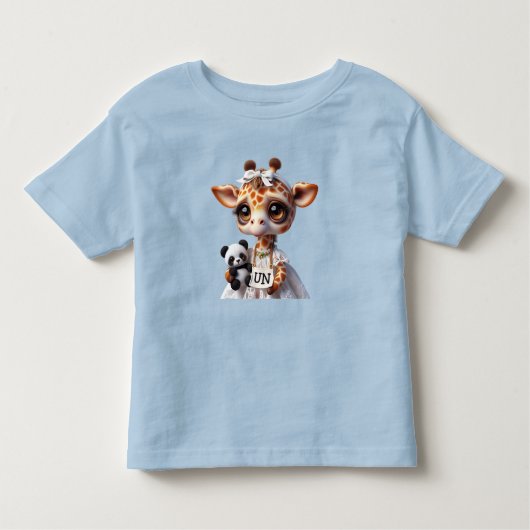 Giraffe met een panda kinder shirts (Voorkant)