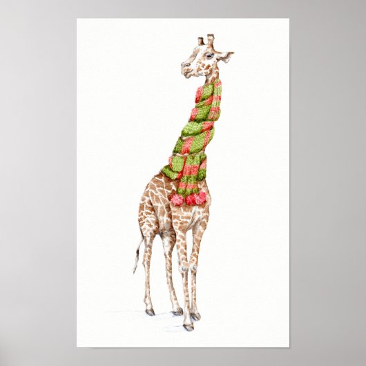 Giraffe met een sjaal poster (Voorkant)
