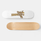 Giraffe met etnische en stammenornamenten persoonlijk skateboard (Horizontaal)