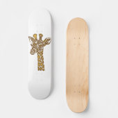 Giraffe met etnische en stammenornamenten persoonlijk skateboard (Voorkant)