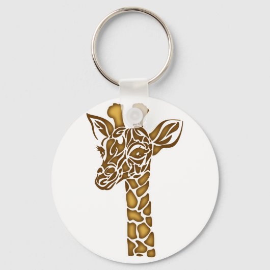 Giraffe met etnische en stammenornamenten sleutelhanger (Voorkant)