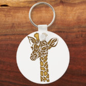 Giraffe met etnische en stammenornamenten sleutelhanger (Voorkant)