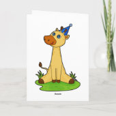 Giraffe met feesthoed kaart (Achterkant)