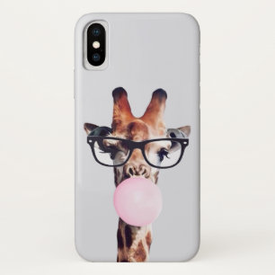 GIRAFFE MET GLAZEN DIE EEN PINKBUBBLEGUM BLOKKEN Case-Mate iPhone CASE