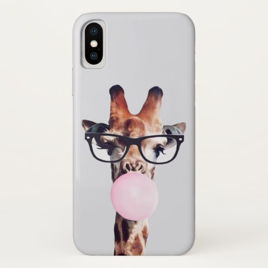 GIRAFFE MET GLAZEN DIE EEN PINKBUBBLEGUM BLOKKEN Case-Mate iPhone CASE (Achterkant)