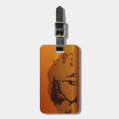 giraffe met haar baby safari stijl bagagelabel (Voorkant verticaal)