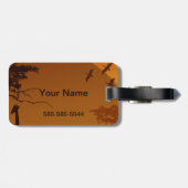 giraffe met haar baby safari stijl bagagelabel (Achterkant horizontaal)