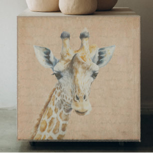 Giraffe met Handschrift Achtergrond Decoupage Tissuepapier