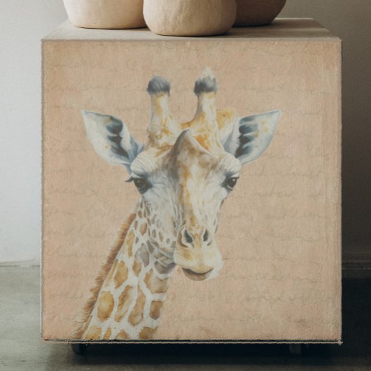 Giraffe met Handschrift Achtergrond Decoupage Tissuepapier