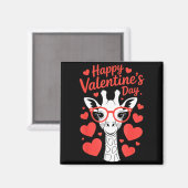 Giraffe met hart Gles Liefde Viering Valentijn Magneet (Voorkant / Achterkant)