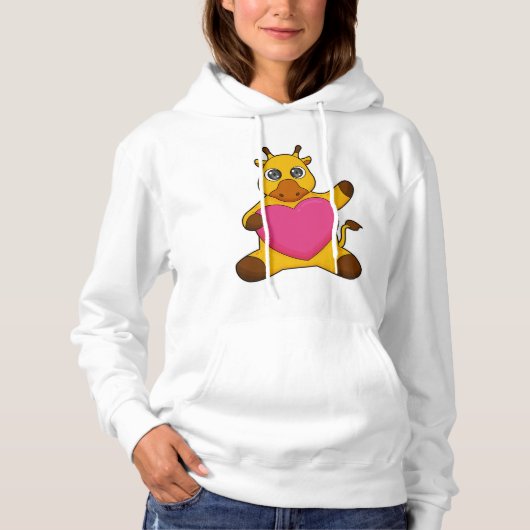 Giraffe met hart hoodie (Voorkant)