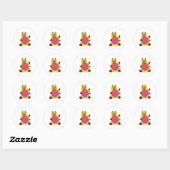 Giraffe met hart ronde sticker (Vel)