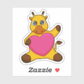 Giraffe met hart sticker (Vel)