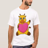 Giraffe met hart t-shirt (Voorkant)