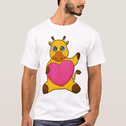 Giraffe met hart t-shirt (Voorkant)