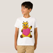 Giraffe met hart t-shirt (Voorkant volledig)