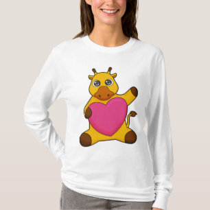 Giraffe met hart t-shirt