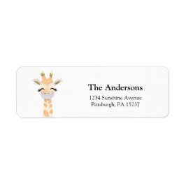 Giraffe met het Adres van de Terugkeer van het Mas Etiket