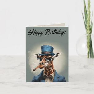Giraffe met hoed personaliseren Gefeliciteerd met Kaart