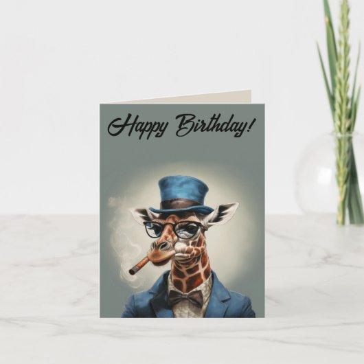 Giraffe met hoed personaliseren Gefeliciteerd met Kaart (Voorkant)