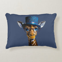 Giraffe met hoge hoed en bril