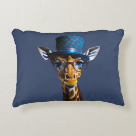 Giraffe met hoge hoed en bril accent kussen
