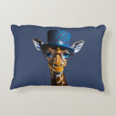 Giraffe met hoge hoed en bril accent kussen (Achterkant)
