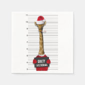 Giraffe met Kerstmis Funny Mugshot Guilty Servet (Voorkant)