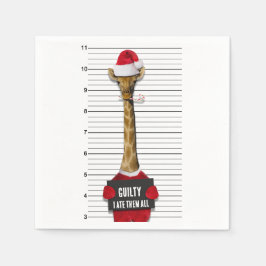 Giraffe met Kerstmis Funny Mugshot Guilty Servet